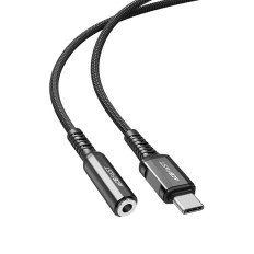 AUX USB-C προσαρμογέα προσαρμογέα Audio On 3.5mm Μίνι Jack 18cm Μαύρο