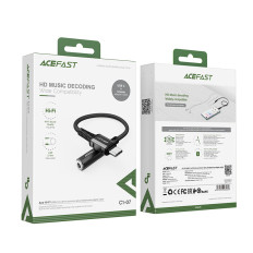 Adaptador AUX USB-C Adaptador de Áudio em 3.5mm Mini jack 18cm preto