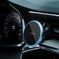 Carregador sem fio do carro Qi com Magsafe 15w Heyylation Wentylation Black