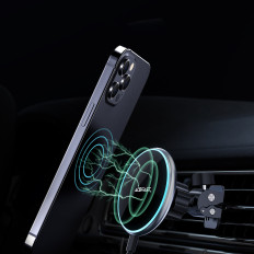 Car Wireless Charger qi with Magsafe 15W Checkered Wentylation Black