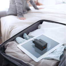 Rask USB-C 20W strømlevering svart nettverk lader