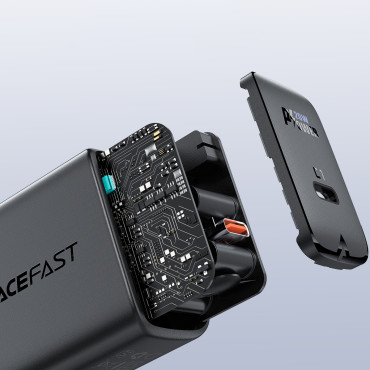 Carregador de rede preto de entrega de energia USB-C 20W