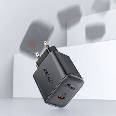Carregador de rede preto de entrega de energia USB-C 20W