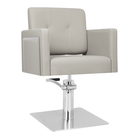 Fauteuil de coiffure Gabbiano Bergamo gris — vue de face