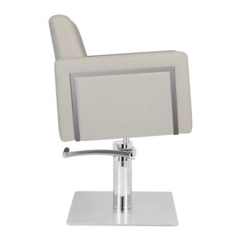 Gabbiano frisørstol Bergamo grå — fra siden