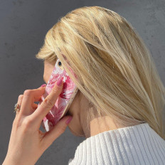 Caso de gel de mármore capa de mármore Samsung Galaxy S22 + rosa