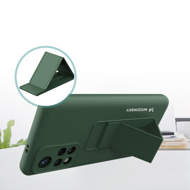 Caja de silicona con el caso de Xiaomi Poco M4 PRO 5G Case Stand Pink