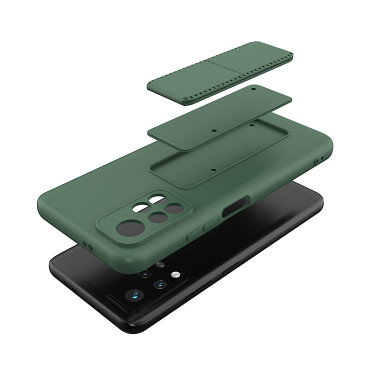 Silikonikotelo Xiaomi Poco M4 Pro 5G Kickstand kotelon vaaleanpunainen
