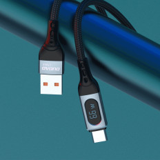 Kabeļu USB kabelis - USB-C Ātrā iekraušanas displejs PD 66W 1m melns