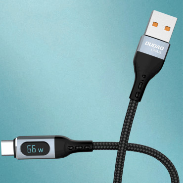 Kabeļu USB kabelis - USB-C Ātrā iekraušanas displejs PD 66W 1m melns