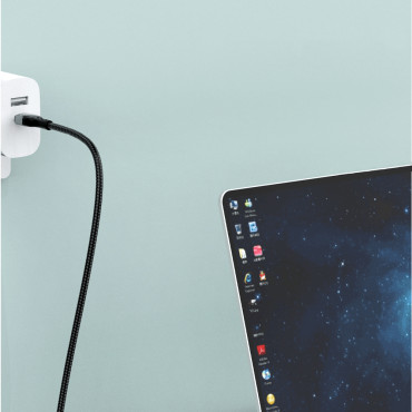 Kabeļu USB kabelis - USB-C Ātrā iekraušanas displejs PD 66W 1m melns