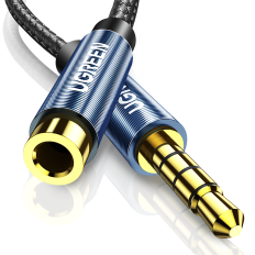 Adaptador de cabo de extensão AUD AUX MINI JACK 3.5MM 2M Azul