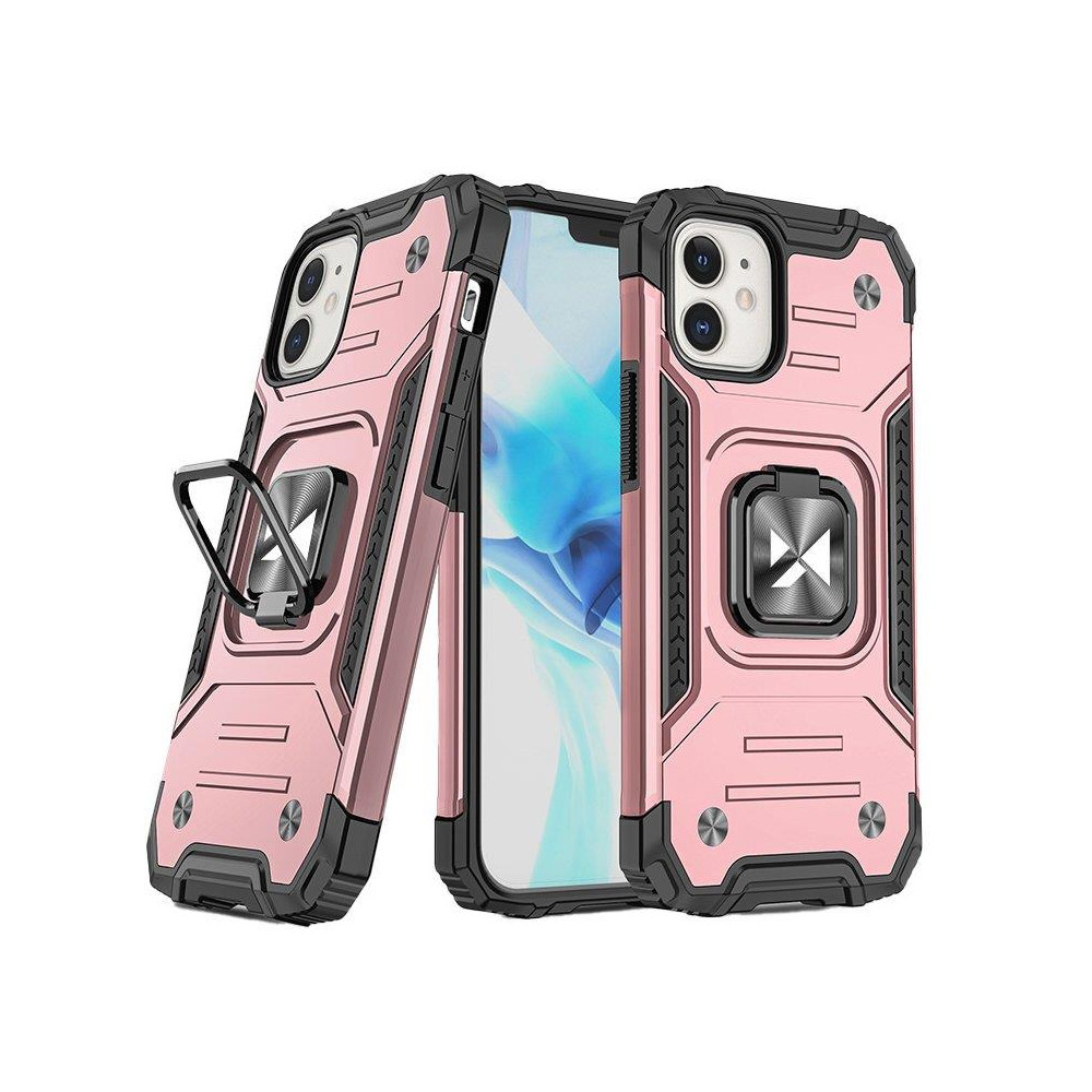 IPhone 14 plus case pochette bague magnétique poignée or