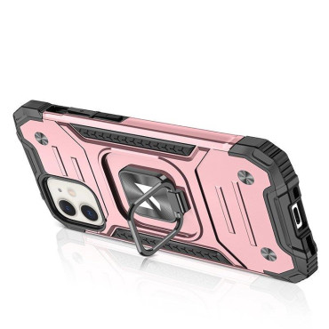 Geval iPhone 14 Gepantserd Case Magnetic Ring Goud