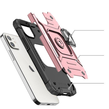 Case iPhone 14 Armored Case Magnetic Ring Handle Gold
