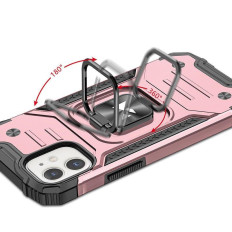 Geval iPhone 14 Gepantserd Case Magnetic Ring Goud