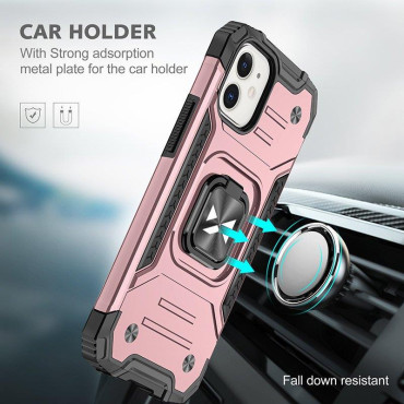 Case iPhone 14 Armored Case Magnetic Ring Handle Gold