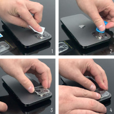 Temperat glas 9h på kamerakameran Samsung Galaxy med vik 4