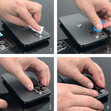 Verre trempé 9h pour l'ensemble de la caméra Caméra iPhone 14/14 Plus