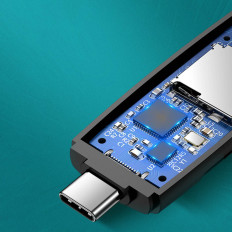 Adapter 2 USB-A Plug in USB-C SD in Micro SD Black kartica