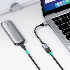 Adapteradapter USB-C-kabel på USB-A 5GB / s 15cm svart
