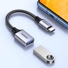 Adaptera adapteris USB-C kabelis USB-A 5GB / S 15cm Black