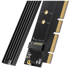 Utvidelseskortadapter PCIE 4.0 X16 til M.2 NVME M-Key Black