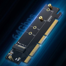 Utvidelseskortadapter PCIE 4.0 X16 til M.2 NVME M-Key Black