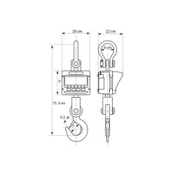 Hängende Hakenschale für Kran oder Hebebühne bis 10 Tonnen - LED