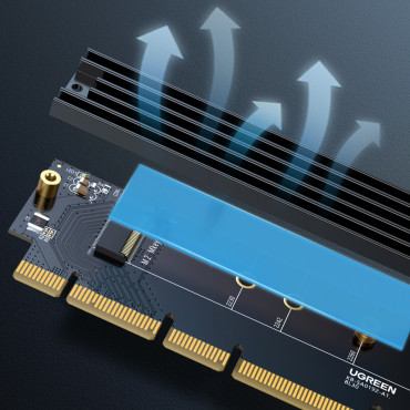 Expansion Card Adapter PCIe 4,0 x16 do M.2 NVME M-Key Black