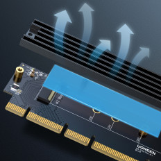 Expansionskort Adapter PCIe 4.0 x16 till M.2 NVME M-Key Black