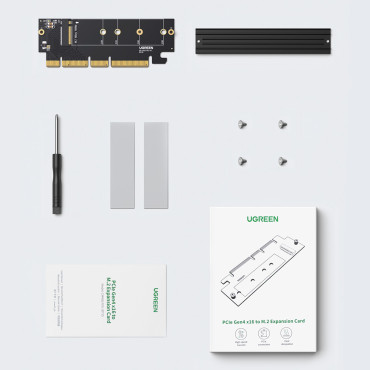 Expansionskort Adapter PCIe 4.0 x16 till M.2 NVME M-Key Black