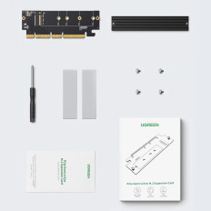 Expansionskort Adapter PCIe 4.0 x16 till M.2 NVME M-Key Black