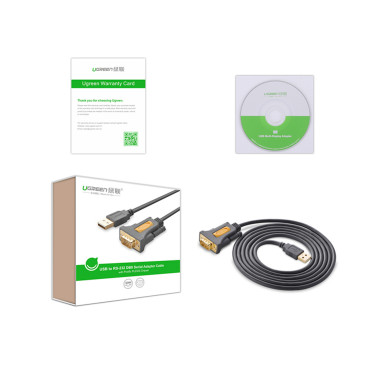 Adapter adapter USB-A kabel - DB9 RS-232 1.5m siva