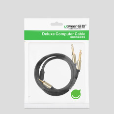Cable de audio del cable Mini Jack de 3,5 mm - 2 x Jack 6.35mm 2m gris