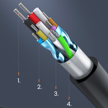 4in1 adapter HUB USB-A / C distributer za 4x USB 3.0 5GB / S 1M črna