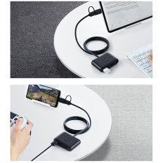 4in1 adapter HUB USB-A / C distributer za 4x USB 3.0 5GB / S 1M črna