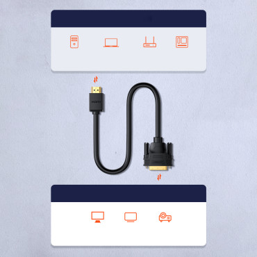 Bi-smerový kábel HDMI kábel - DVI 2M čierna