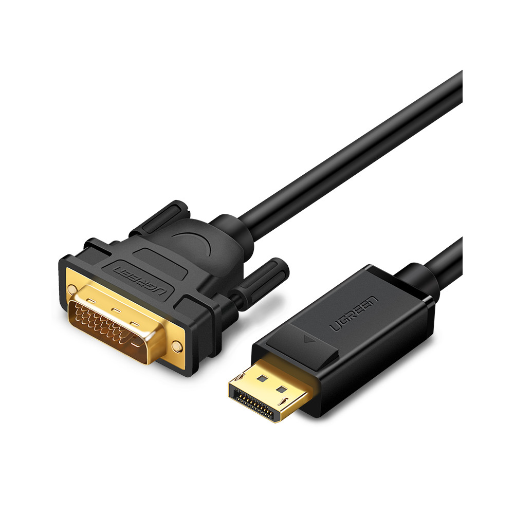 Cabo DisplayPort Cable - DVI 2M Banhado A Ouro Plugues Preto