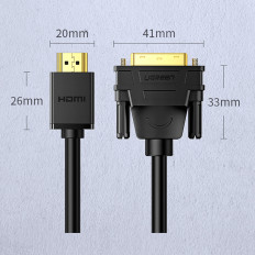 Bi-smerový kábel HDMI kábel - DVI 2M čierna
