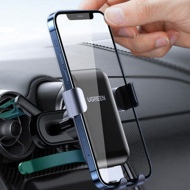 Car Gravity ročaj na telefonu - okrogla siva rešetka