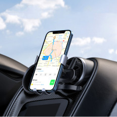 Car Gravity ročaj na telefonu - okrogla siva rešetka