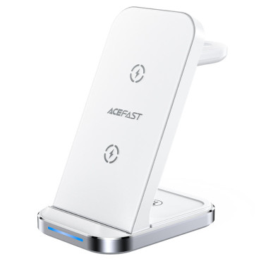 3in1 estação de carregamento sem fio para o seu fone de ouvido smartwatch branco