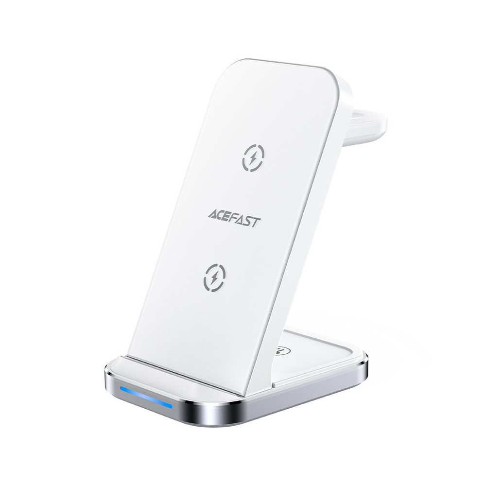 3in1 estação de carregamento sem fio para o seu fone de ouvido smartwatch branco