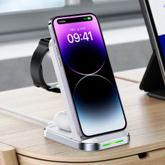 3in1 Trådlös laddningsstation för din hörlur SmartWatch White