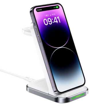 3in1 Trådlös laddningsstation för din hörlur SmartWatch White
