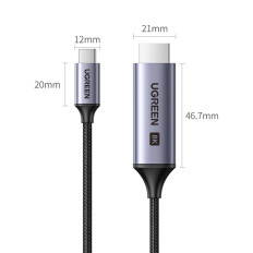 Kabelski kabel USB-C adapter - HDMI 2.1 8K 60Hz 1.5m siva
