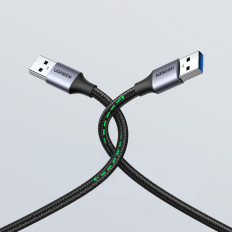 Kabel przewód w oplocie TPE USB 3.0 5Gb/s 1m szary