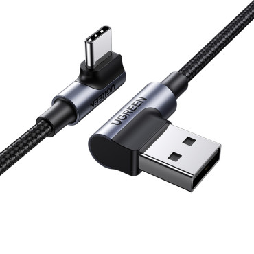 Καλώδιο γωνίας καλωδίου USB-C - USB 2.0 480MB / S 3A 3M Μαύρο