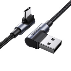 Kabelvinkelkabel USB-C - USB 2.0 480MB / s 3A 3M Svart